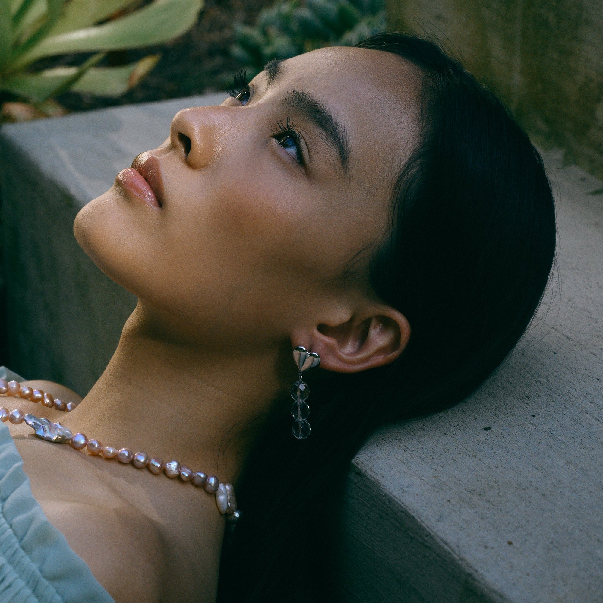 Heart Mini Earrings | 18K Gold Plated | Glass Beads