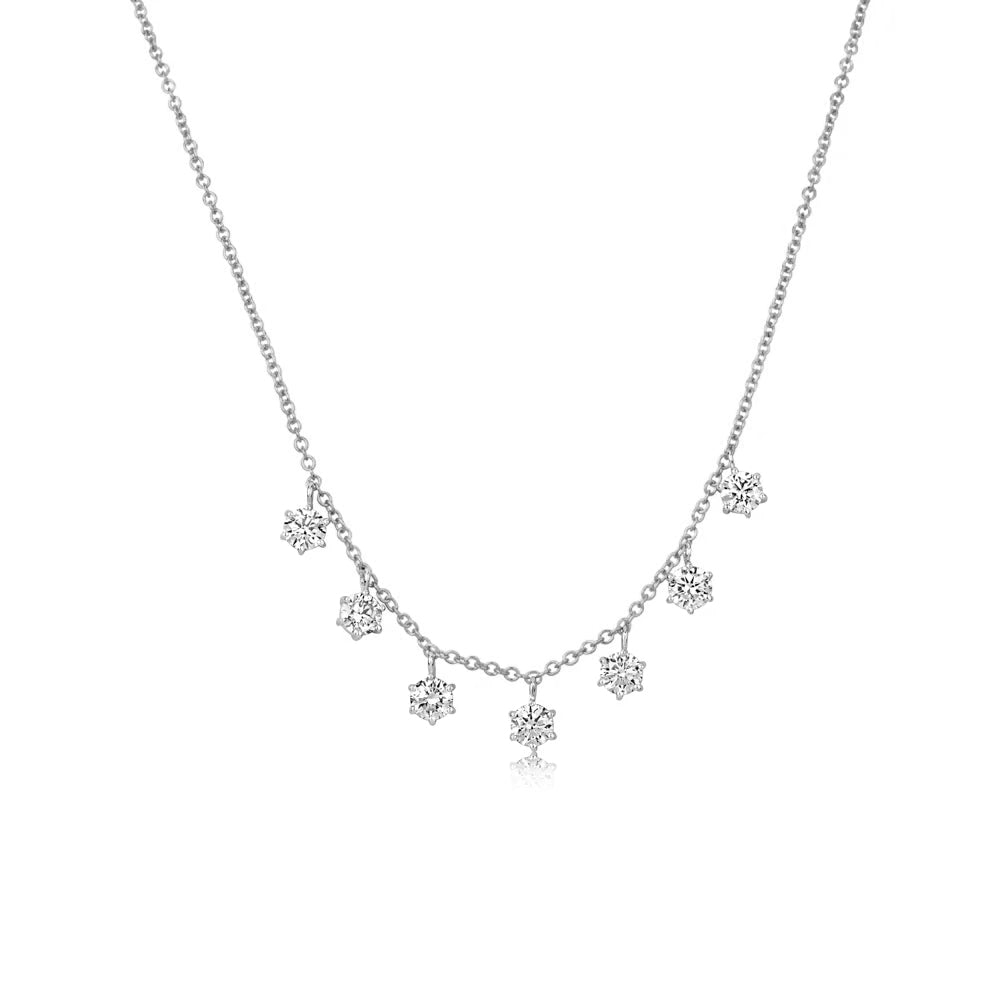 White Gold Diamonds Necklace White Sapphire | White Gold