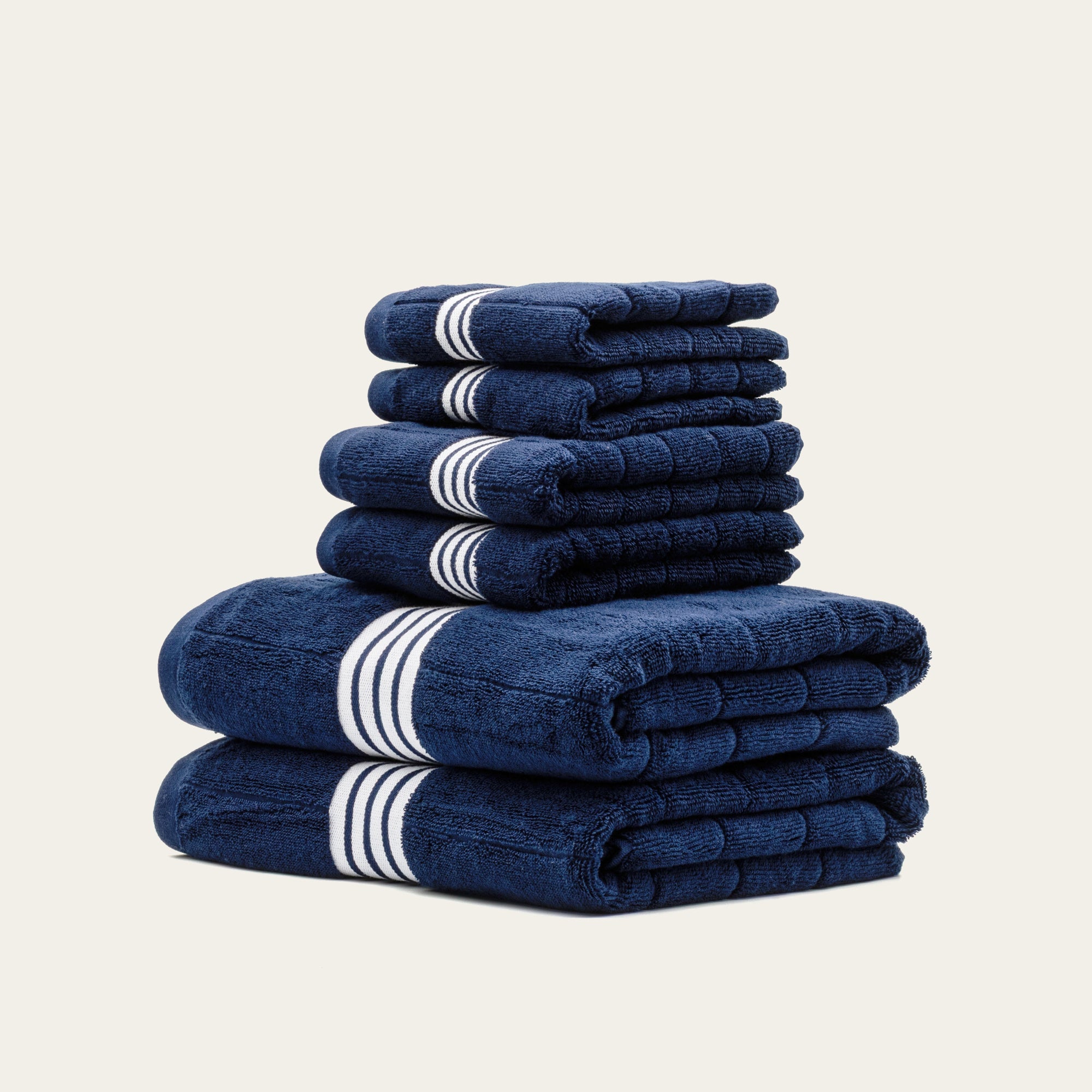 Nautilus Australian Cotton Towels | Navy/White