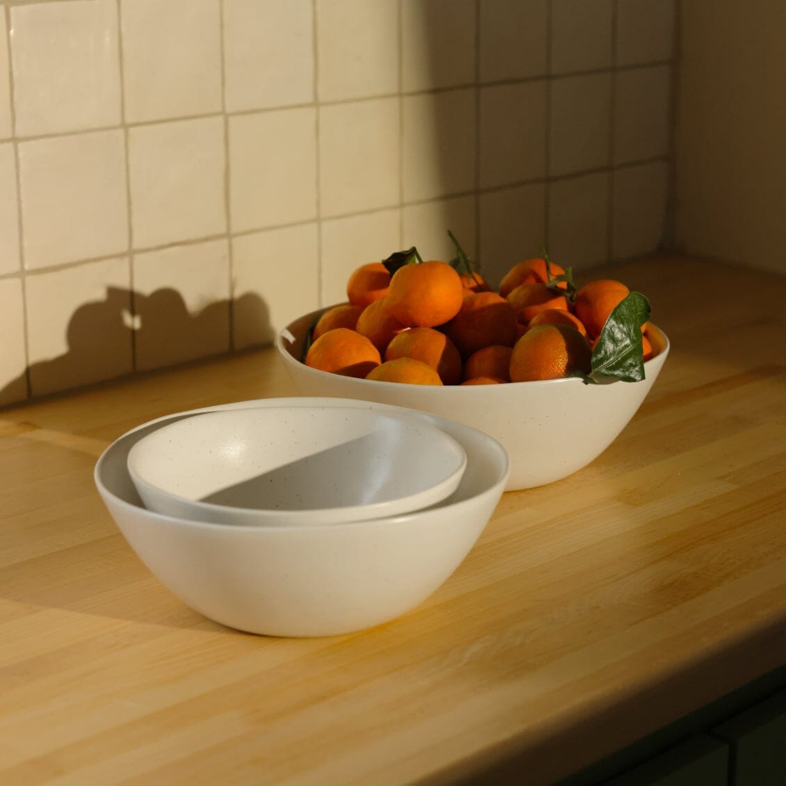Nested Serving Bowls | Speckled White