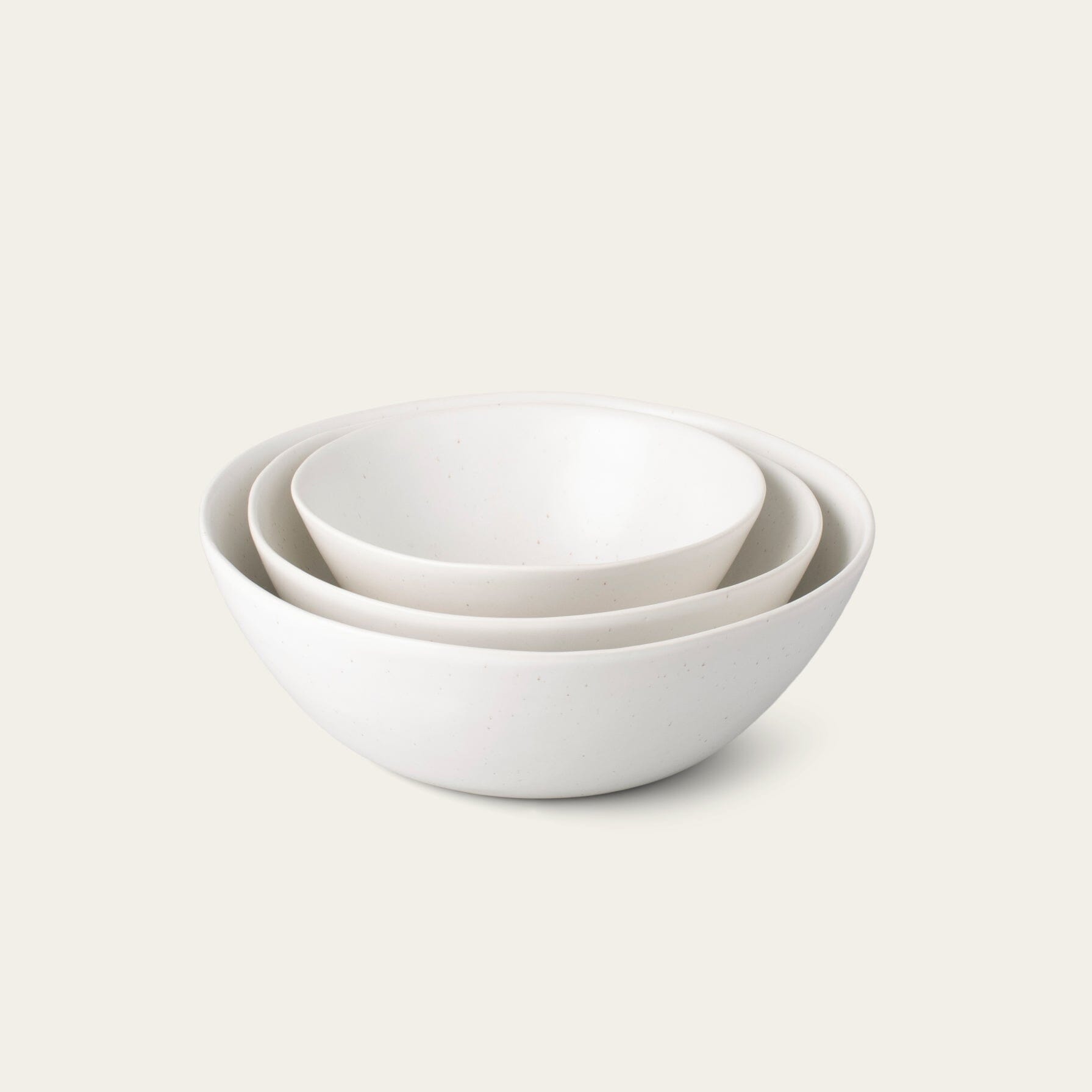 Nested Serving Bowls | Speckled White