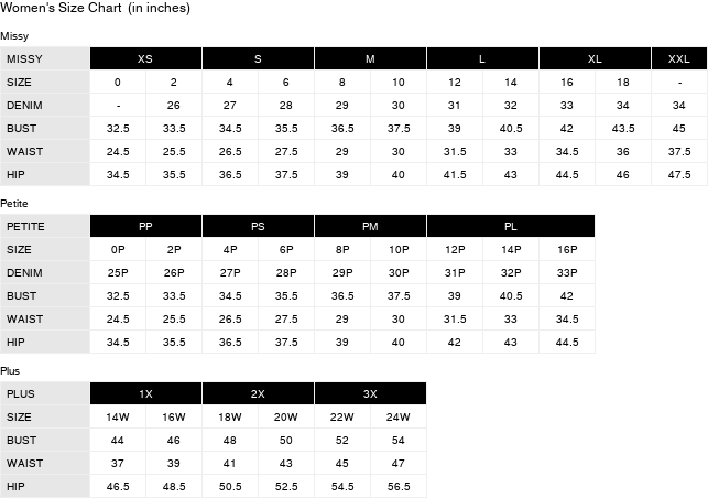 Product size guide