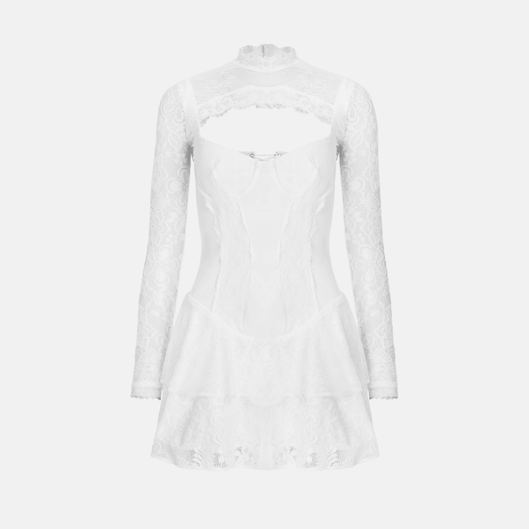 OW Collection NORI Corset Mini Dress (2-piece) Dress 001 - White
