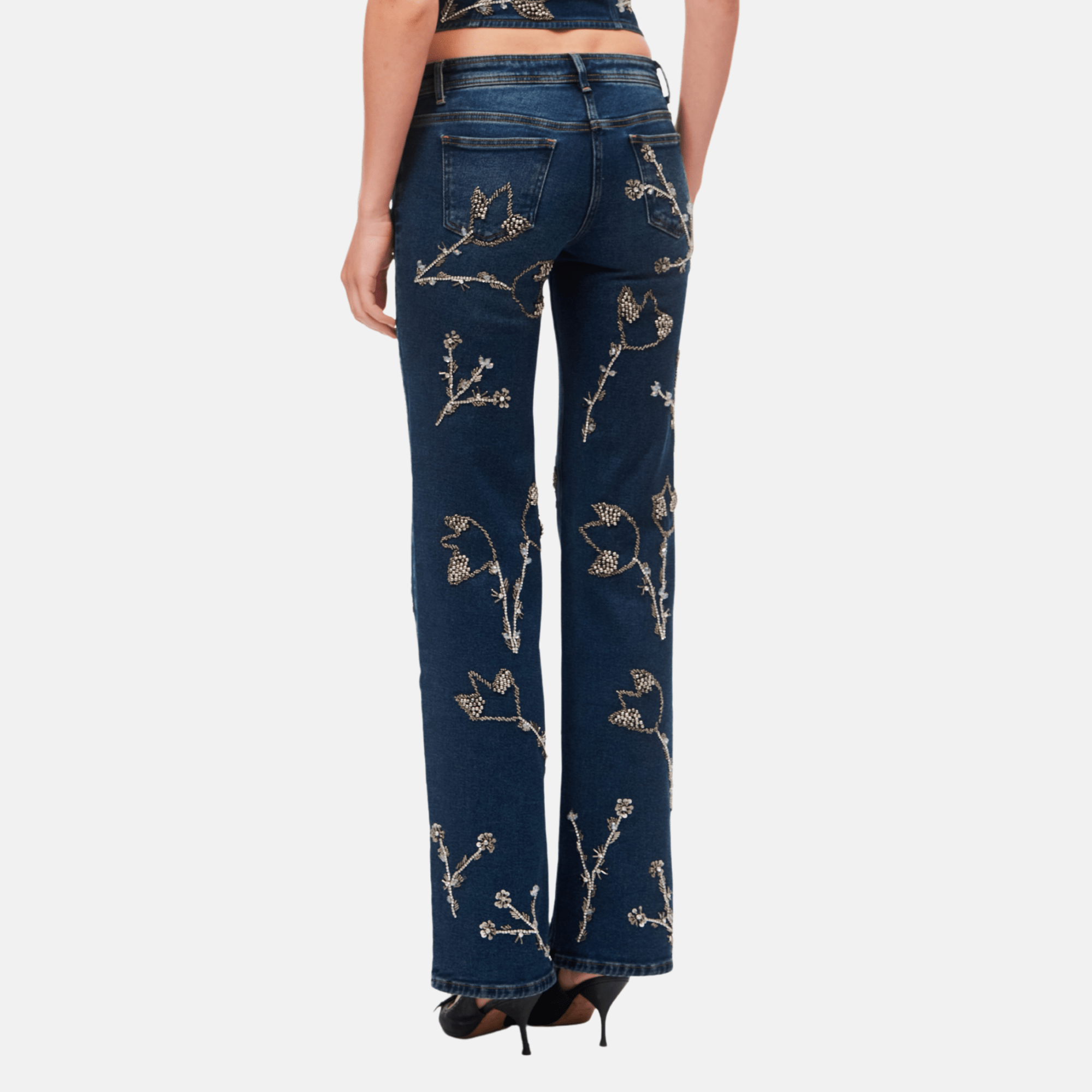 OW Collection NOVA Embellished Denim Jeans Jeans 205 - Dark Wash Denim