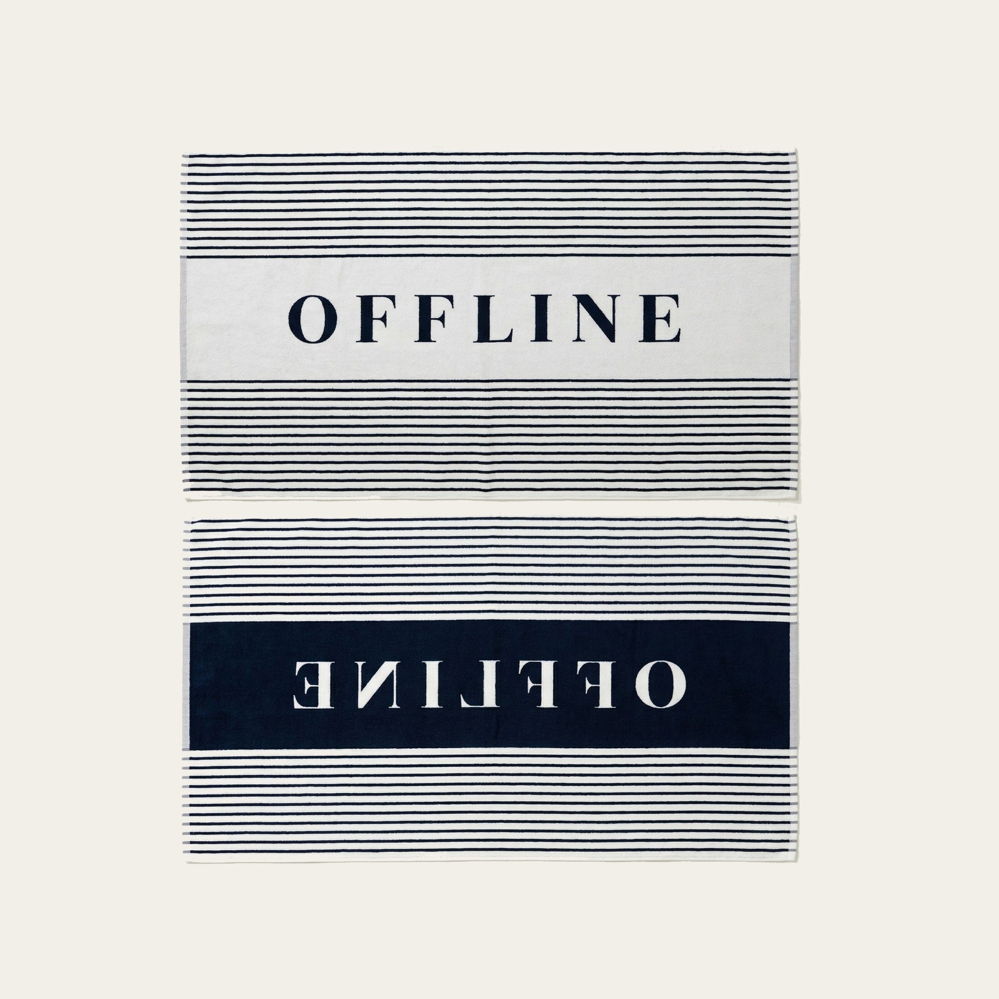 Offline Australian Cotton Beach Towels | Navy/White