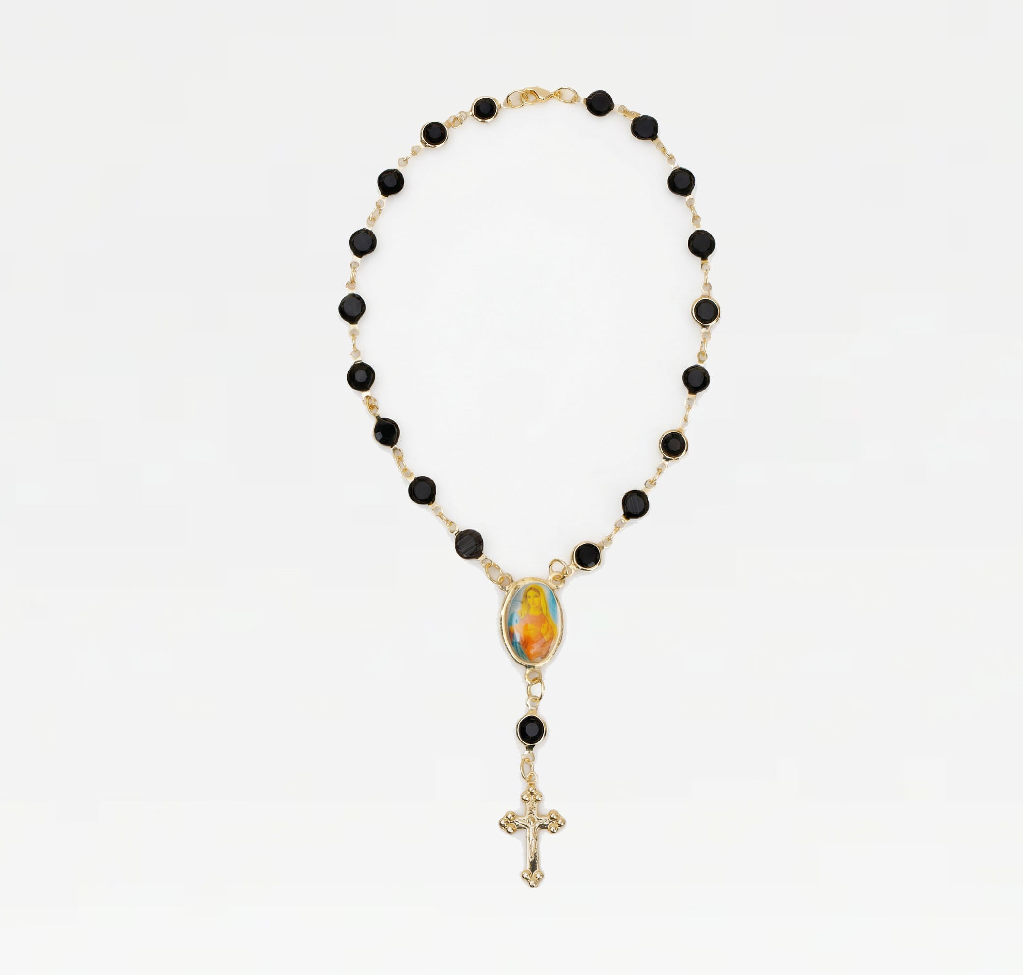 The Onyx Rosary Anklet | 18Kt Gold Filled