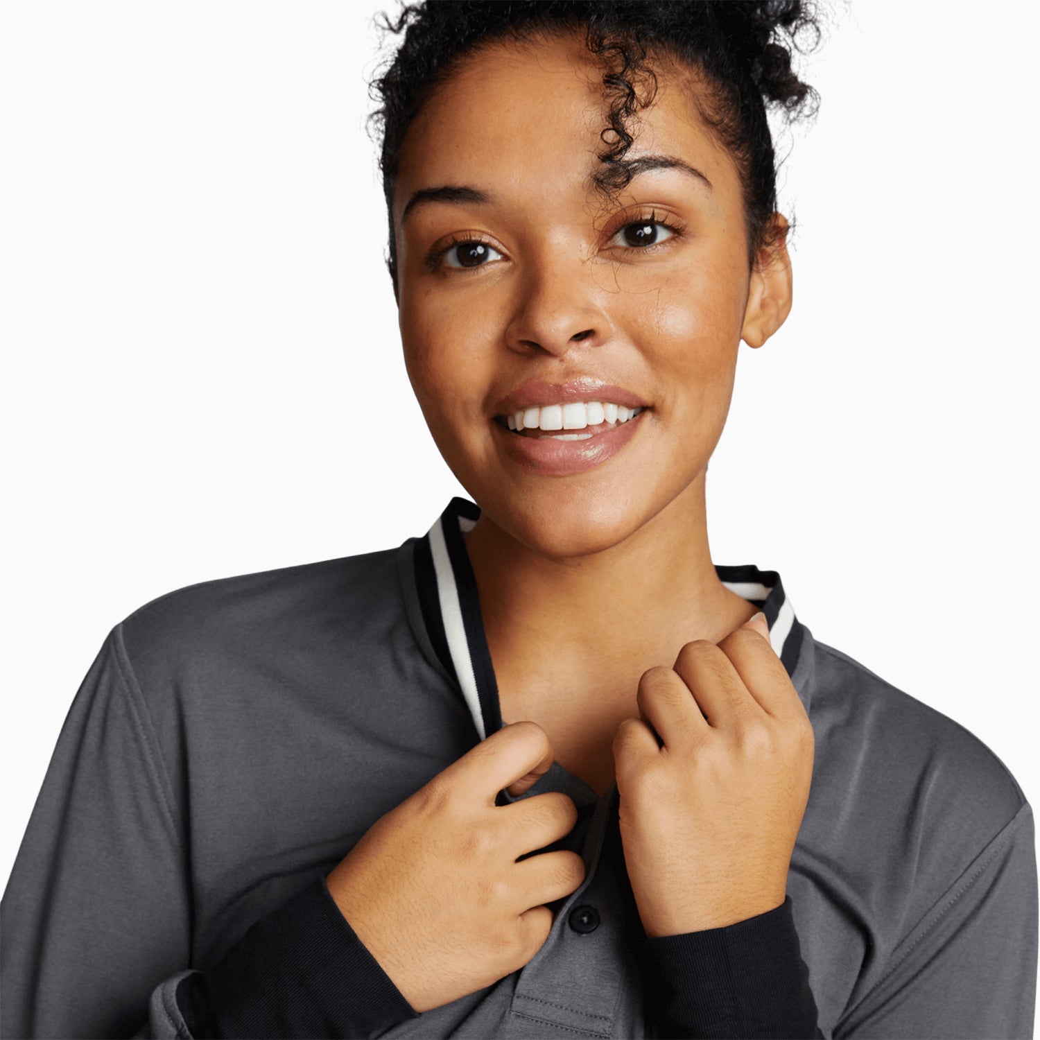 Featherweight Modal Pajama Top | Gray/Black