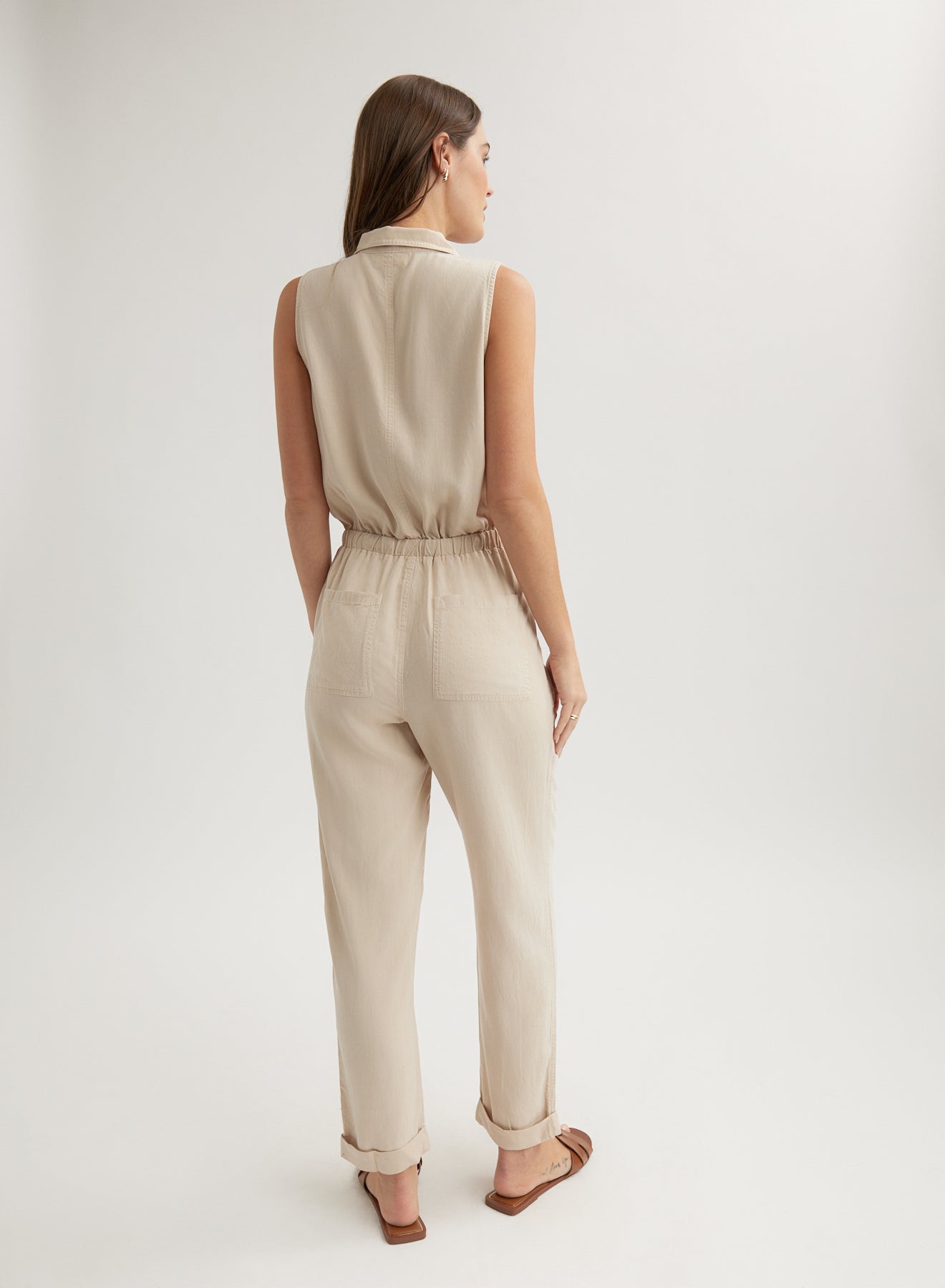 Pocket Jumpsuit | Linen Sand