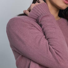 Womens | Mila Cashmere Boxy Crop Sweater | Dusty Rose
