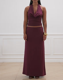 Halter Cowl Top | Eggplant