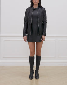 Vegan Leather Moto Jacket | Black