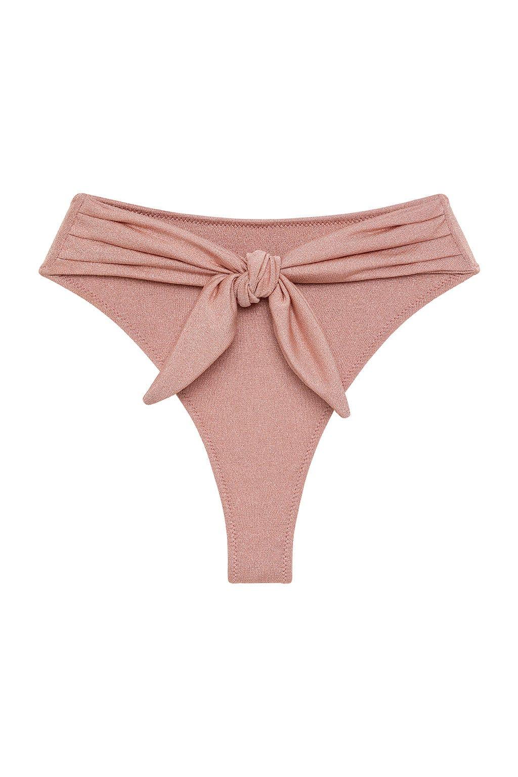 Paula Tie Up Bikini Bottom | Prima Pink Sparkle