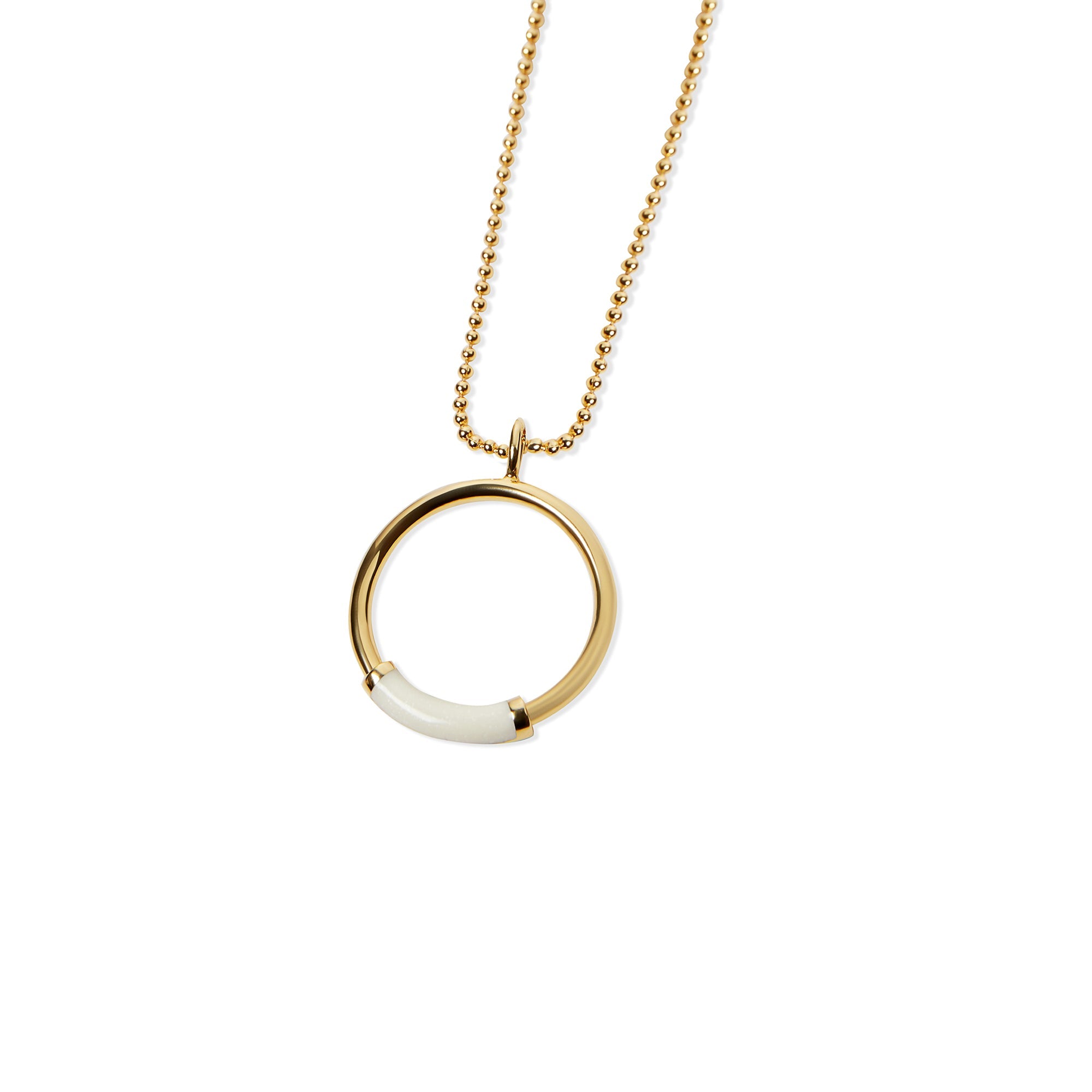 The Enamel Hoop Necklace | Gold-Plated