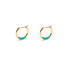 The Small Enamel Hoop Turquoise | 18K Yellow Gold-Plated