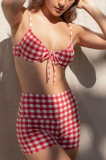 Lucy Bikini Top | Red Gingham