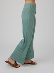 Ribbed Wide Leg Pant | Clean Sage