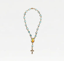 The Aqua Marine Rosary Anklet | 18Kt Gold Plated