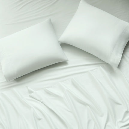 sateen pillowcase light blue - front view