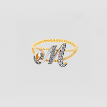 The Script Letter Rope Ring | Sterling Silver 18Kt Gold Vermeil