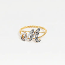 The Script Letter Rope Ring | Sterling Silver 18Kt Gold Vermeil