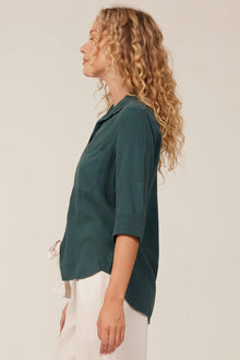 Shirt Tail Button Down - Jade Night