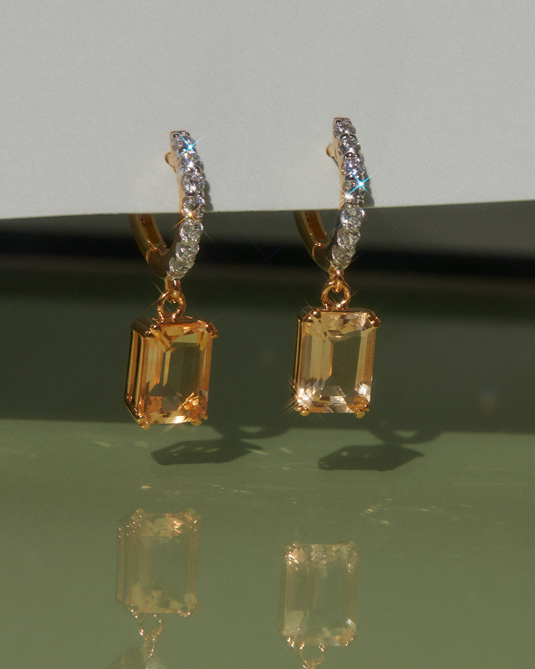 The Diana Huggies - Citrine | Gold Vermeil Plated Sterling Silver