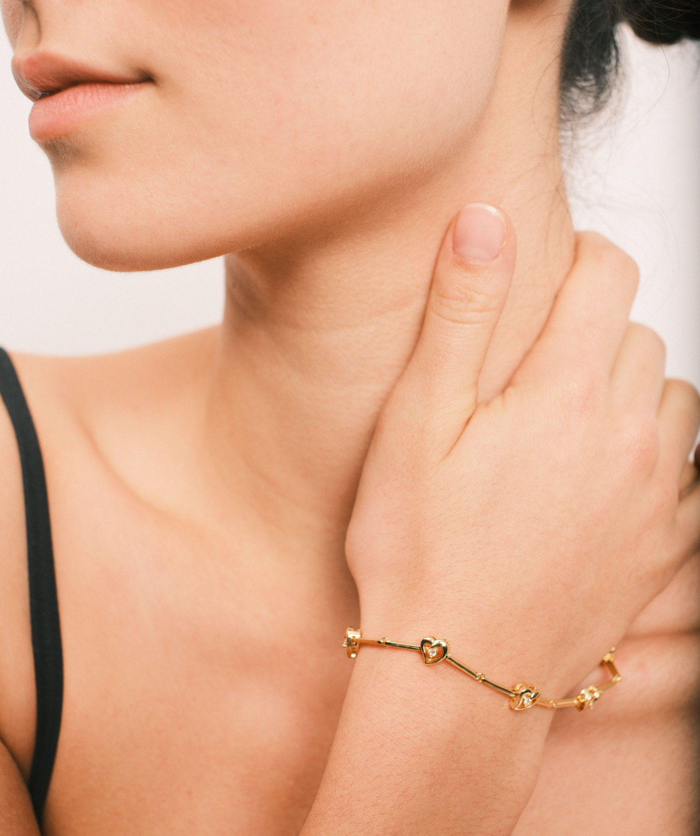 THE KAIA HEART STONE LINK BRACELET - The M Jewelers