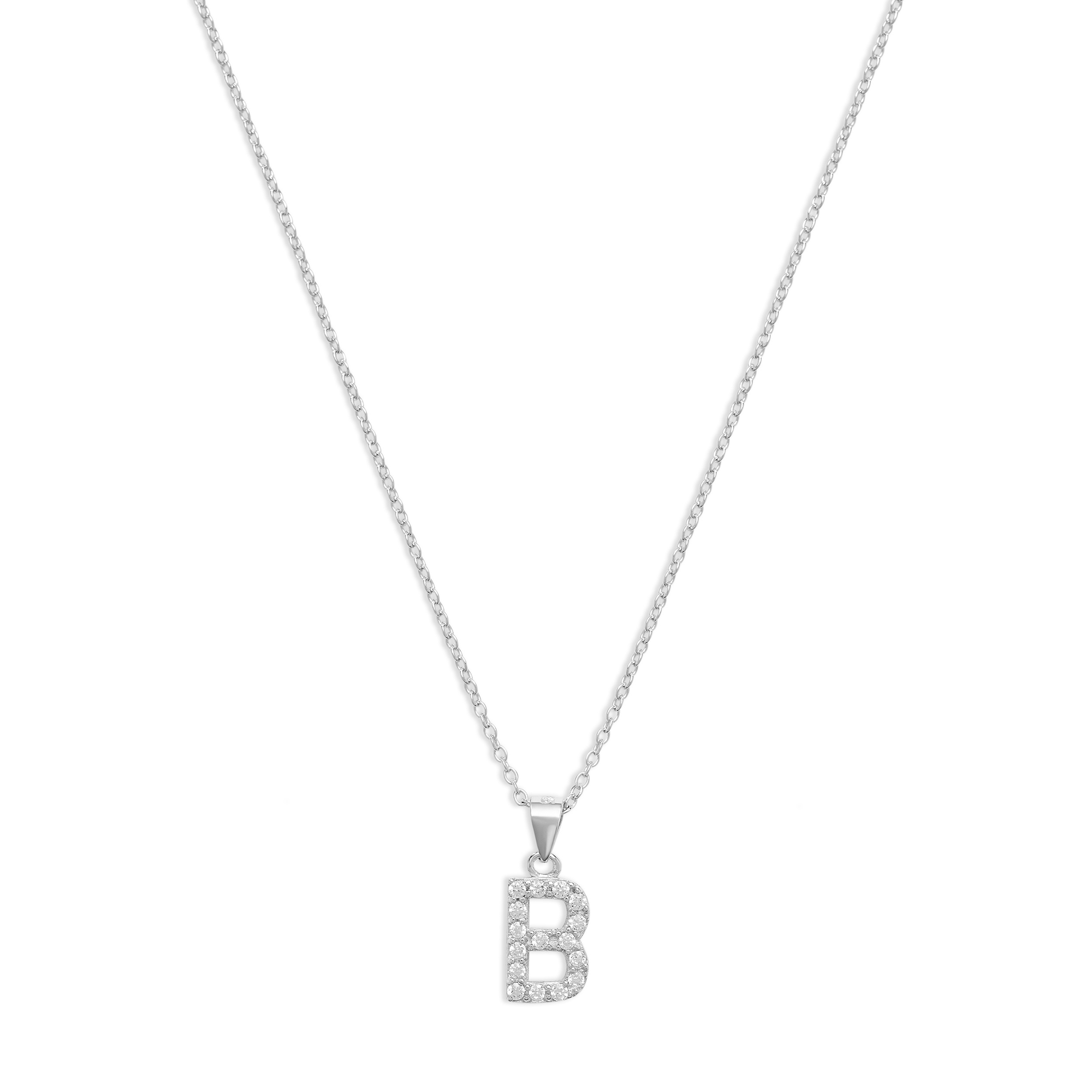 THE PAVE SINGLE BLOCK INITIAL NECKLACE - The M Jewelers