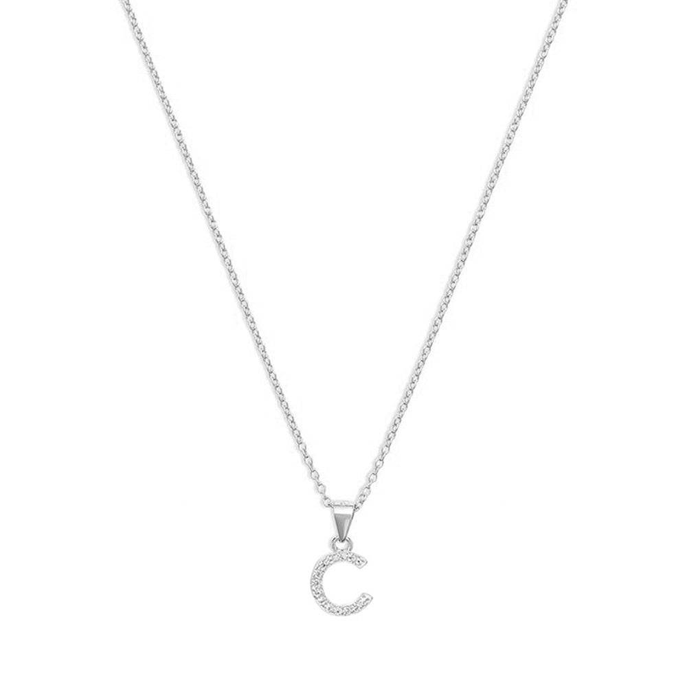 THE PAVE SINGLE BLOCK INITIAL NECKLACE - The M Jewelers