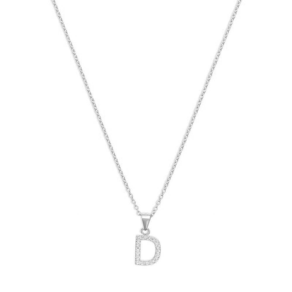 THE PAVE SINGLE BLOCK INITIAL NECKLACE - The M Jewelers