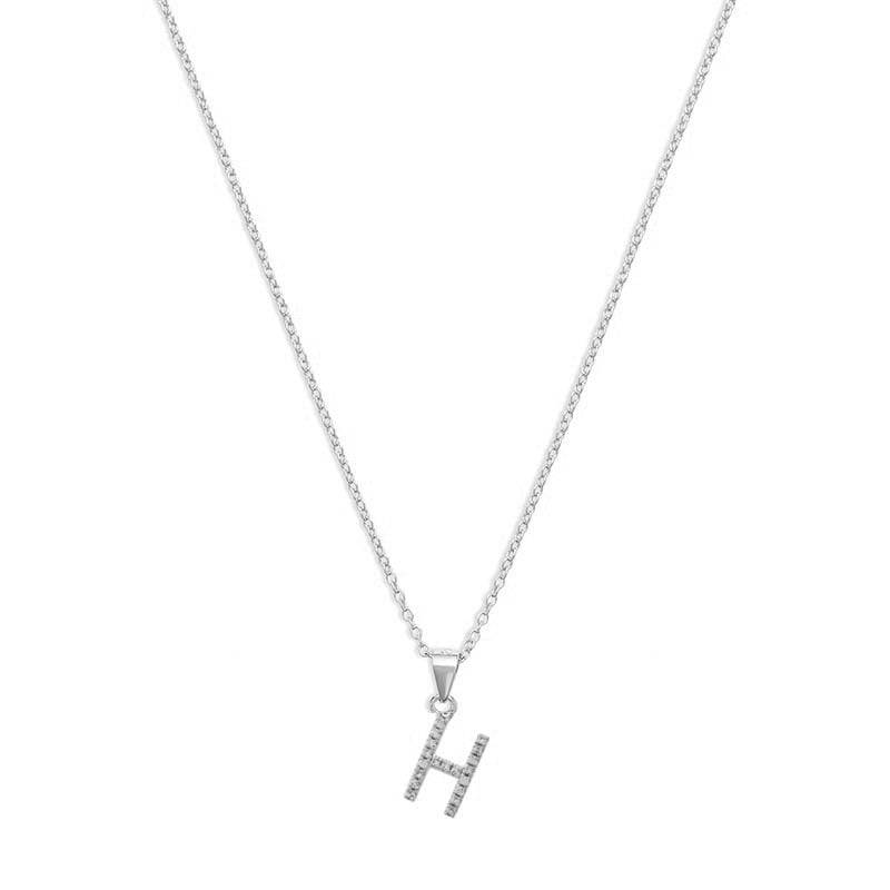 THE PAVE SINGLE BLOCK INITIAL NECKLACE - The M Jewelers