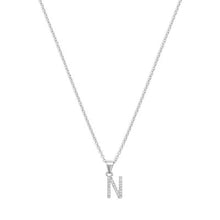 THE PAVE SINGLE BLOCK INITIAL NECKLACE - The M Jewelers