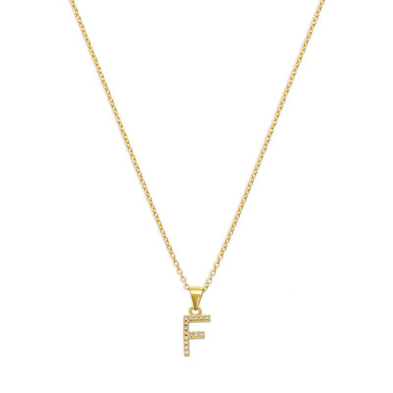 THE PAVE SINGLE BLOCK INITIAL NECKLACE - The M Jewelers