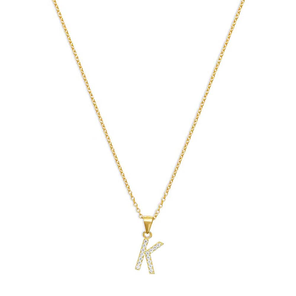 THE PAVE SINGLE BLOCK INITIAL NECKLACE - The M Jewelers