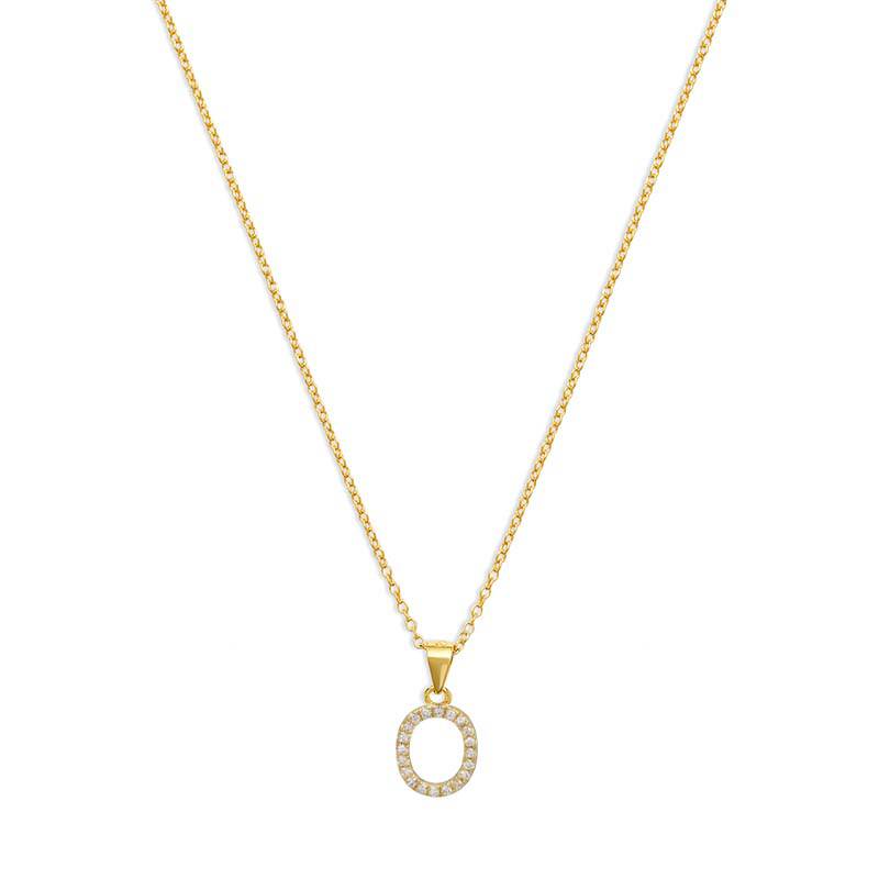 THE PAVE SINGLE BLOCK INITIAL NECKLACE - The M Jewelers
