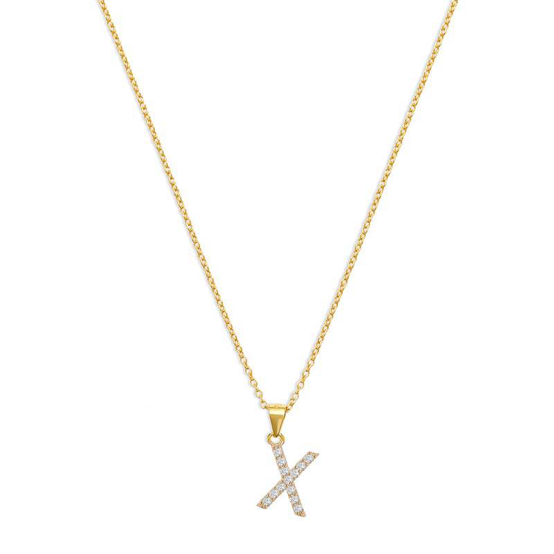 THE PAVE SINGLE BLOCK INITIAL NECKLACE - The M Jewelers