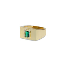 THE GREEN STONE SQUARE SIGNET RING - The M Jewelers