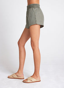 Smocked Waist Short | Soft Army