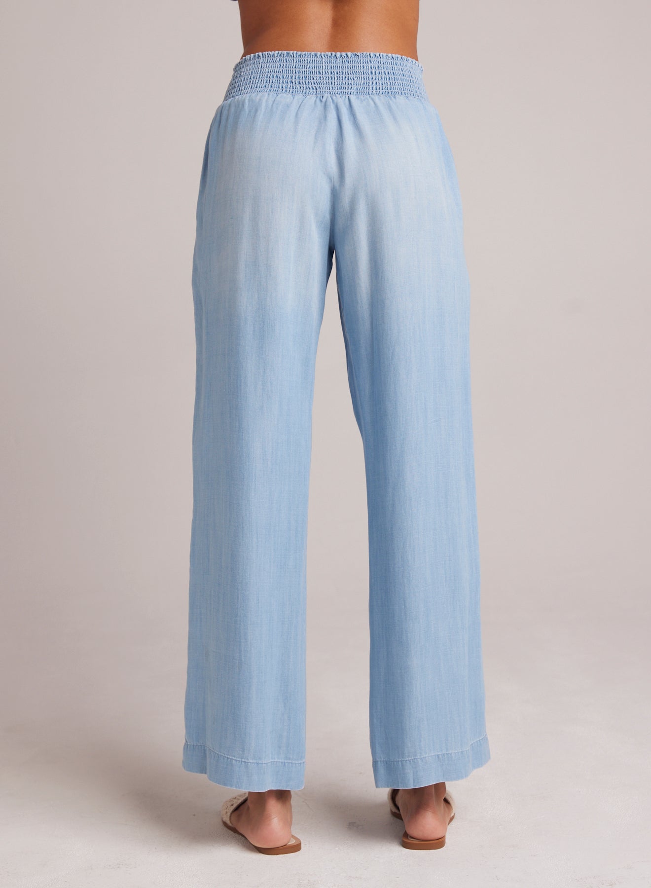 Smocked Waist Wide Leg Pant | Caribbean Wash