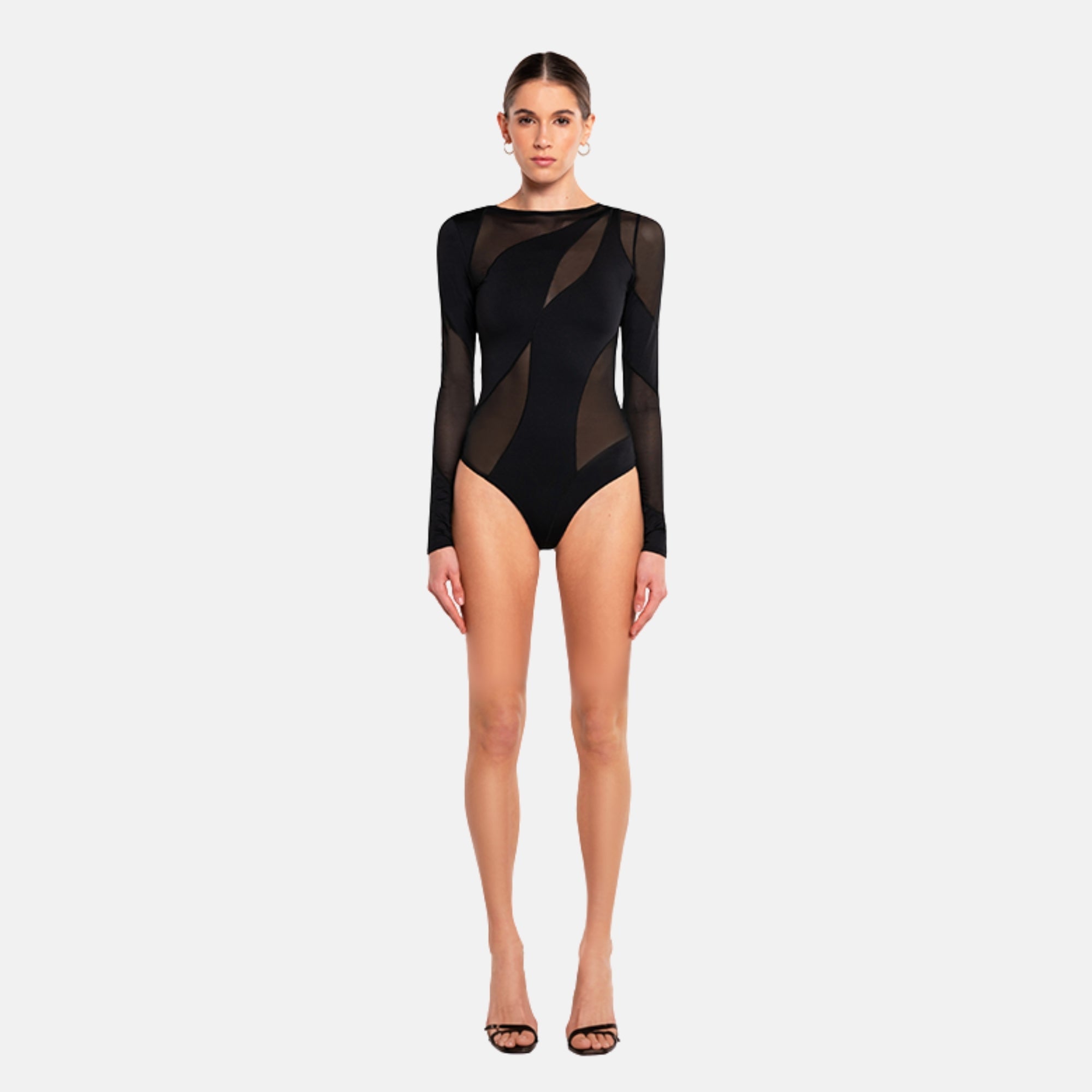 OW Collection SPIRAL Bodysuit Bodysuit 002 - Black Caviar
