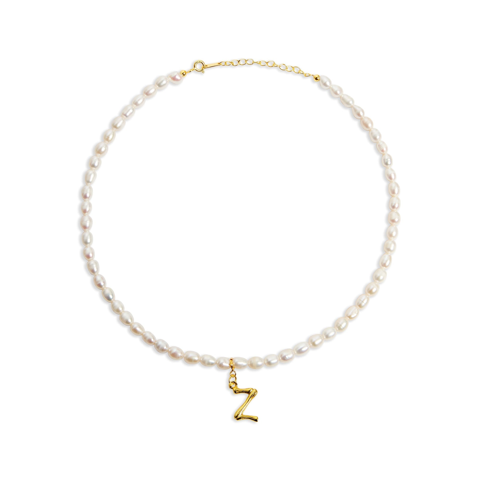 THE BAMBOO PEARL INITIAL NECKLACE - The M Jewelers