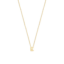 block letter e initial necklace