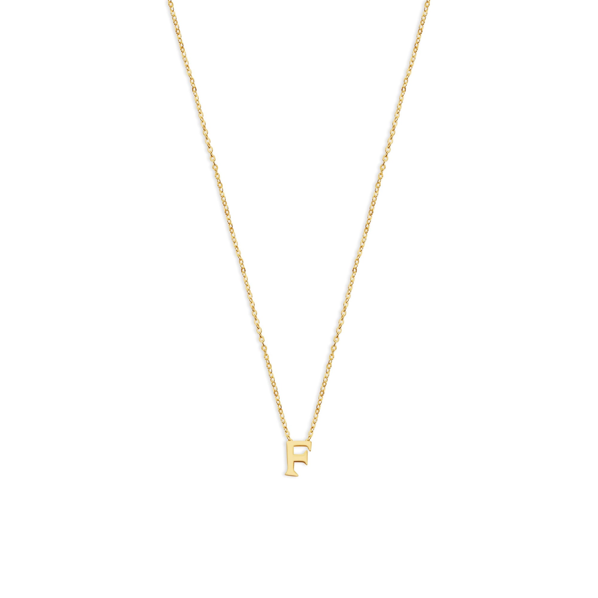 block letter f initial necklace