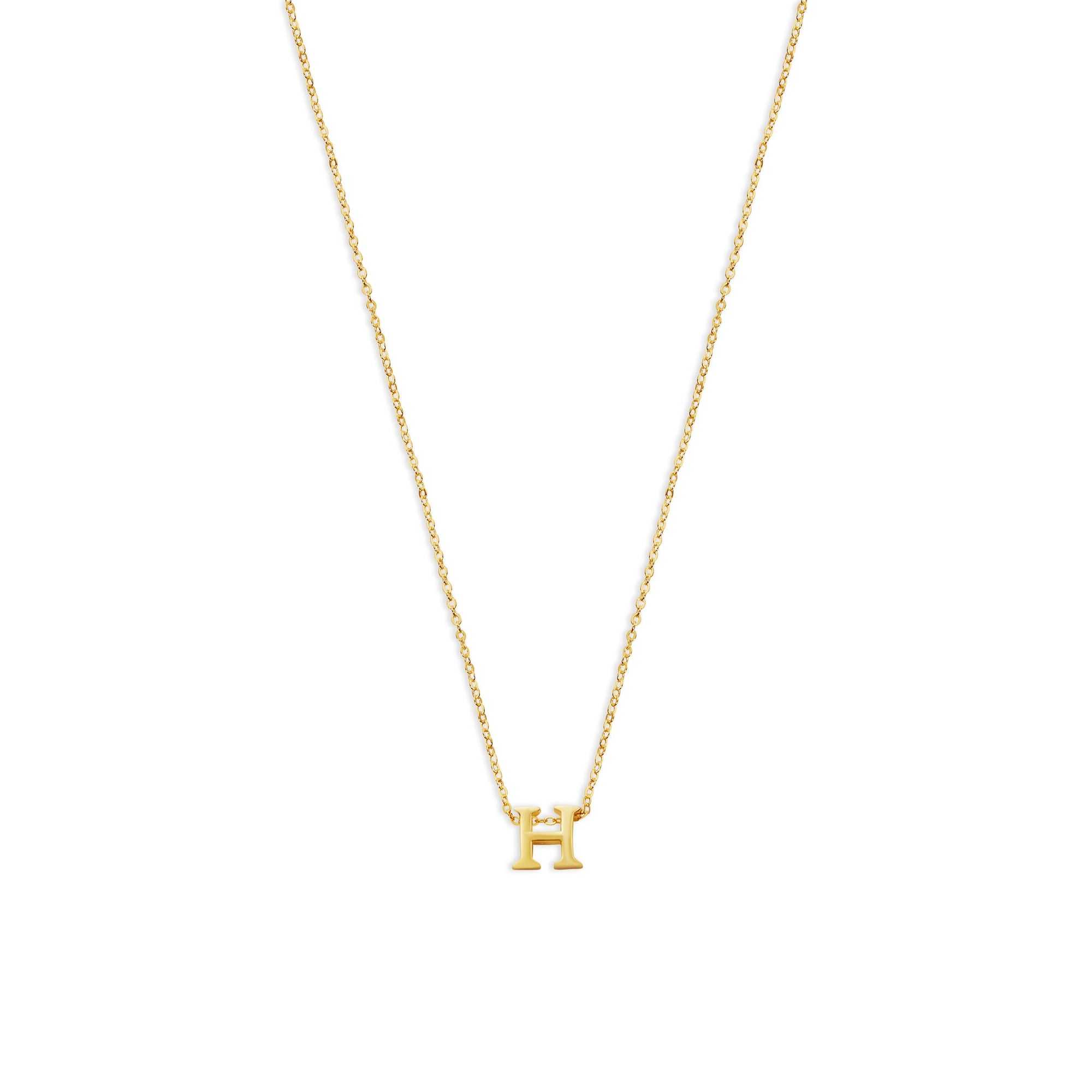 block letter h initial necklace