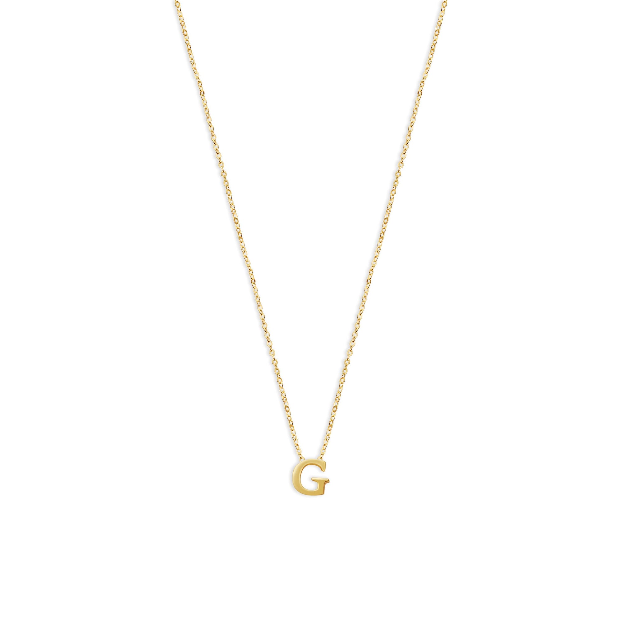 block letter g initial necklace