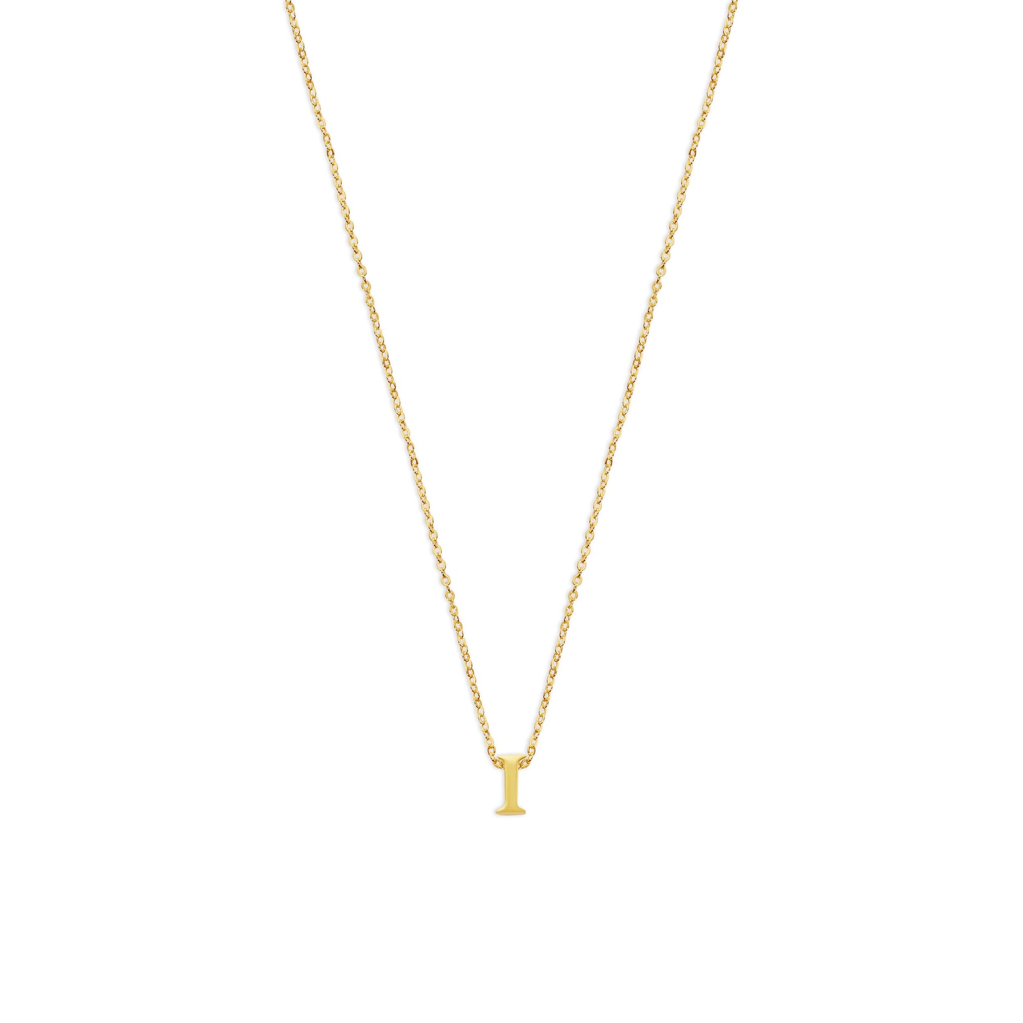 block letter i initial necklace