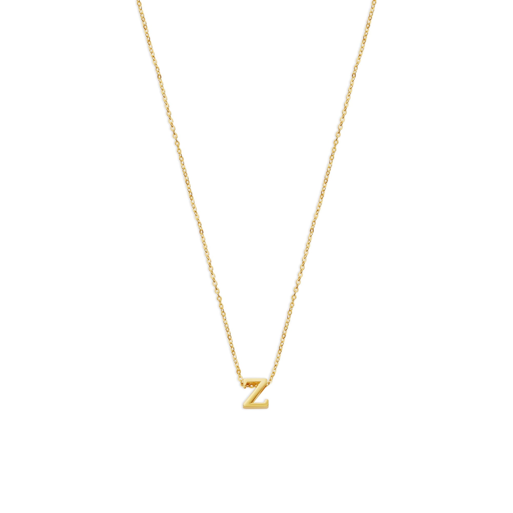 THE TINY SINGLE INITIAL BLOCK NECKLACE - The M Jewelers