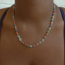 THE FULL COLOR EVIL EYE LINK NECKLACE - The M Jewelers