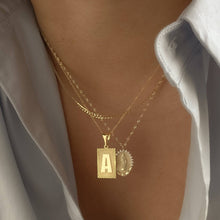 THE BLOCK EMBOSSED INITIAL PENDANT NECKLACE - The M Jewelers