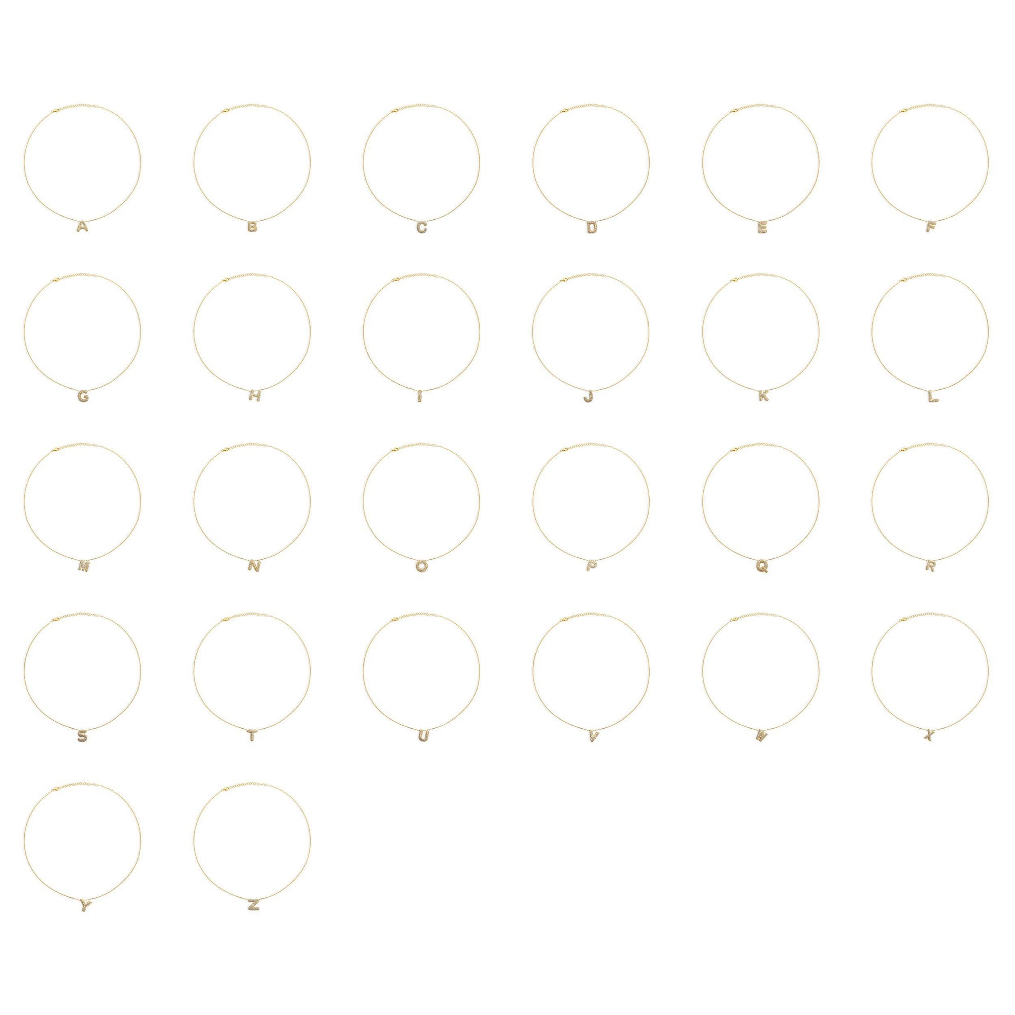 THE PAVE' BUBBLE LETTER PENDANT NECKLACE - The M Jewelers